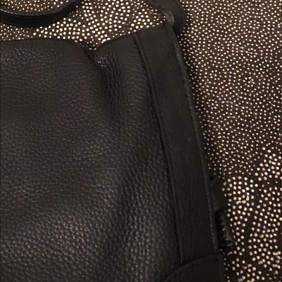 FOLEY AND CORRINA BLACK LEATHER CROSSBODY BAG, corner hardware, great shape - Picture 7 of 12